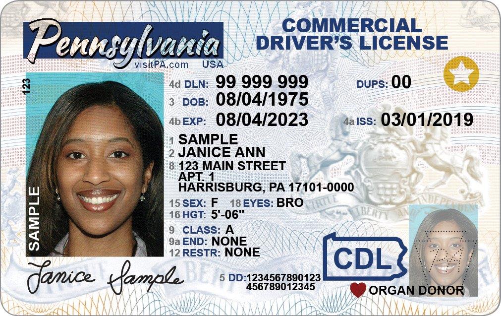 Janice Ann Sample Commercial Drivers License